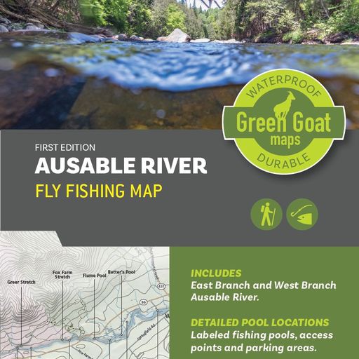 Green Goat Maps: Ausable River Fly Fishing Map