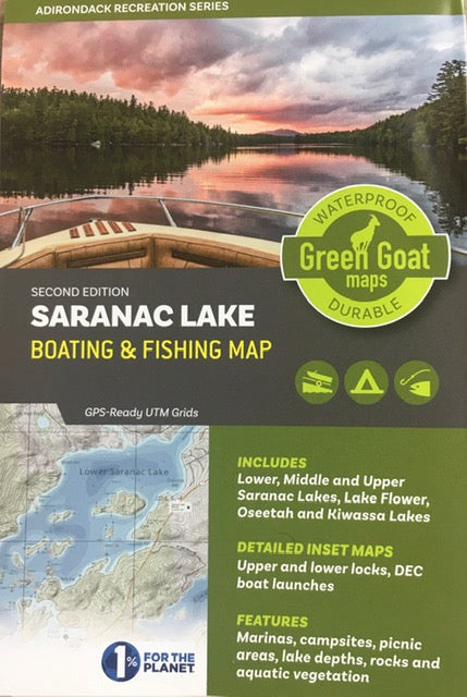 Green Goat Maps: Saranac Lake Boating & Fishing Map