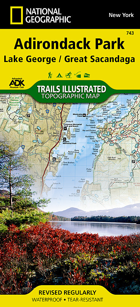 National Geographic: 743 Lake George, Great Sacandaga: Adirondack Park Map
