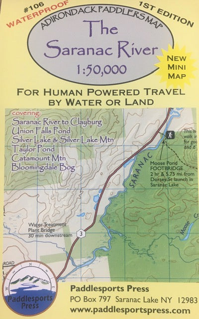 Adirondack Paddler's Map - The Saranac River